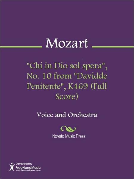 "Chi in Dio sol spera", No. 10 from "Davidde Penitente", K469 (Full Score)