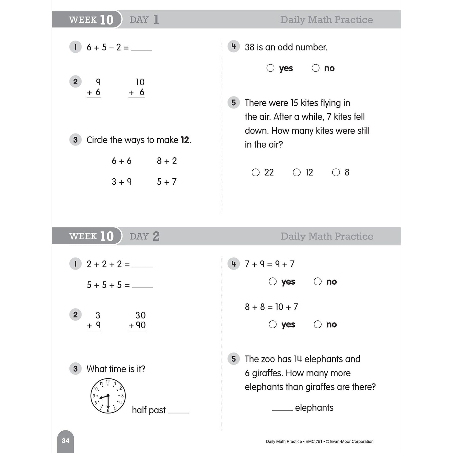 Daily Math Practice, Grade 2