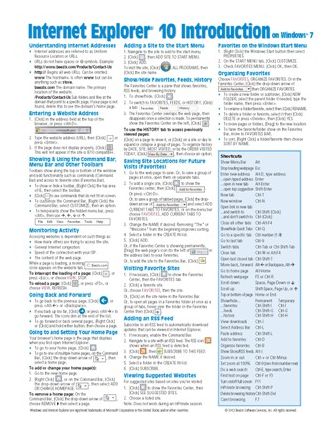 Internet Explorer 10 Introduction for Windows 7 Quick Reference Guide (Cheat Sheet of Instructions, Tips & Shortcuts - Laminated Card)