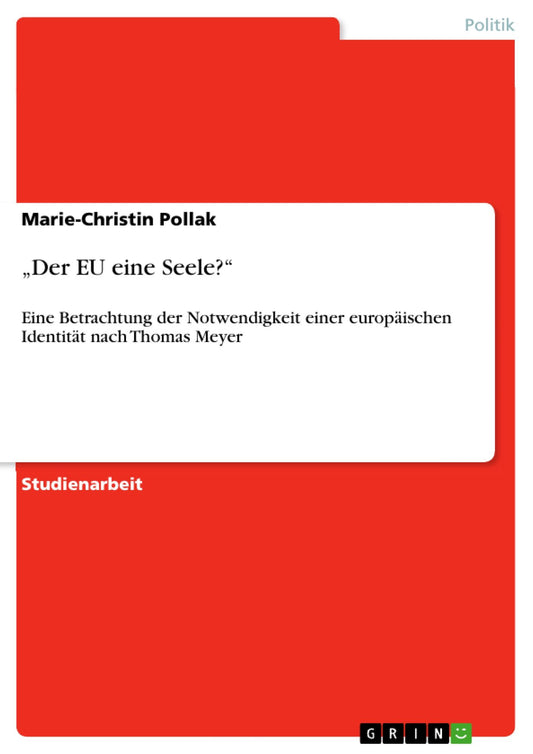 "Der EU eine Seele?": Eine Betrachtung der Notwendigkeit einer europäischen Identität nach Thomas Meyer