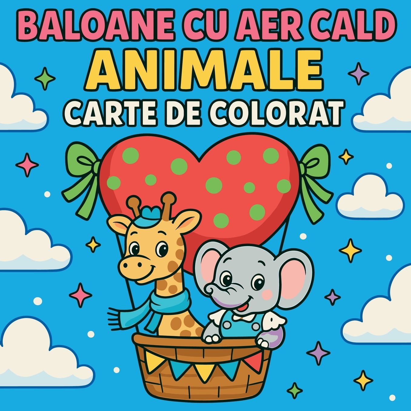 Baloane cu aer cald Animale - Carte de colorat
