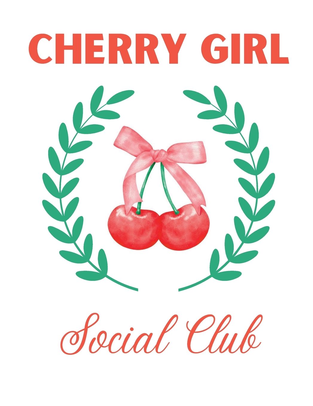 "Cherry Girl Social Club" Aesthetic Notebook Journal: Cute Cherry Coquette Journal for Writing, Notes & Daily Inspiration